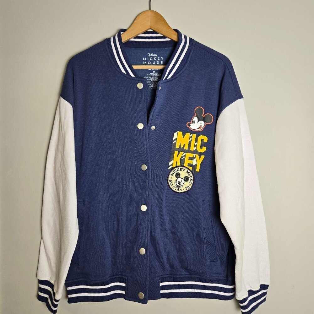 Disney Store MM Letterman Varsity Sporty Collegiate Jacket MEDIUM Navy White